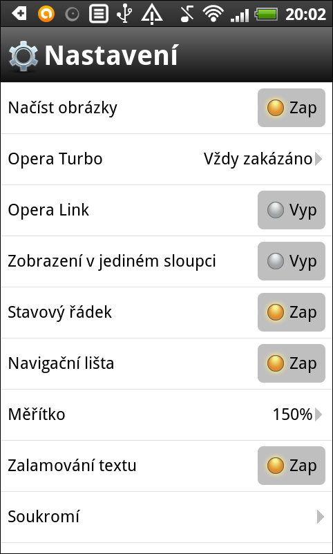 Opera Mobile (Classic) pro Android