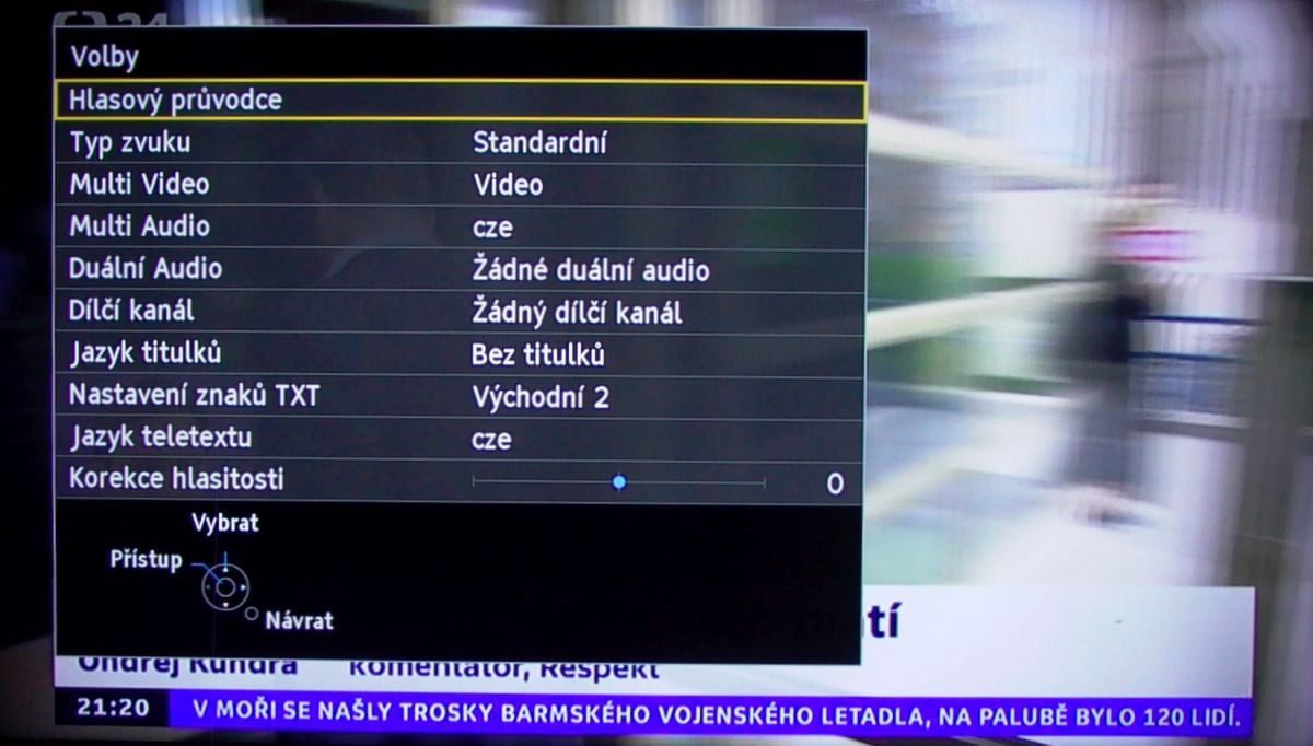 Panasonic TX-32ES600 - menu nastavení