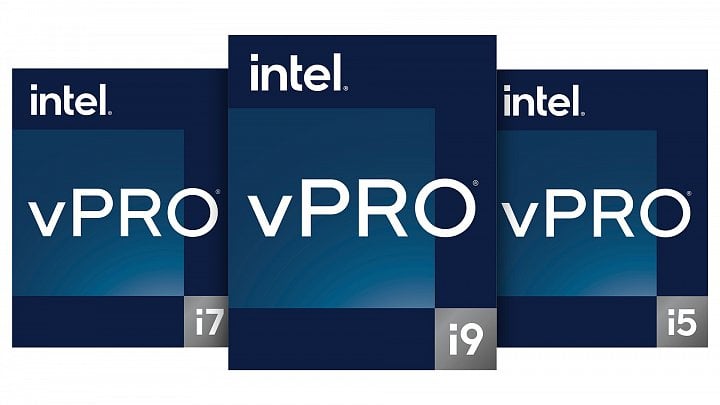 Loga pro procesory Intel Alder Lake s podporou technologií vPro