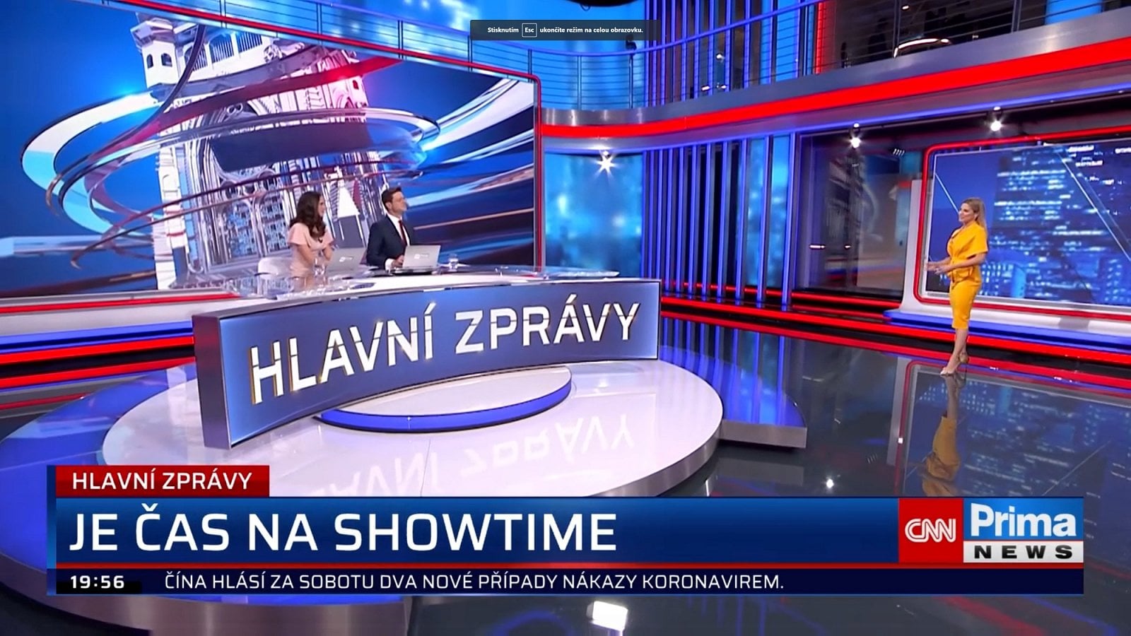 První den vysílání CNN Prima News