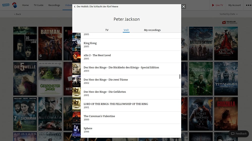 Swisscom TV Air - smart vyhledávání
