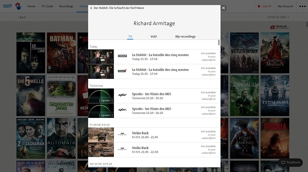 Swisscom TV Air - smart vyhledávání