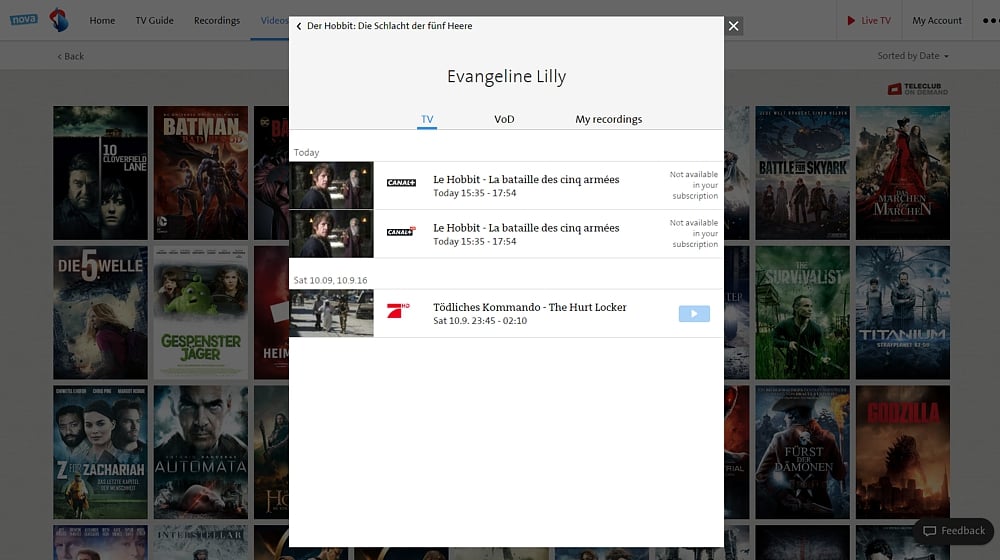 Swisscom TV Air - smart vyhledávání