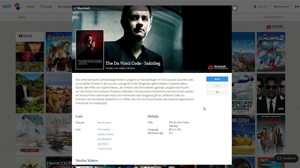 Swisscom TV Air - smart vyhledávání