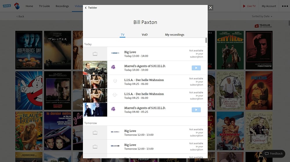 Swisscom TV Air - smart vyhledávání