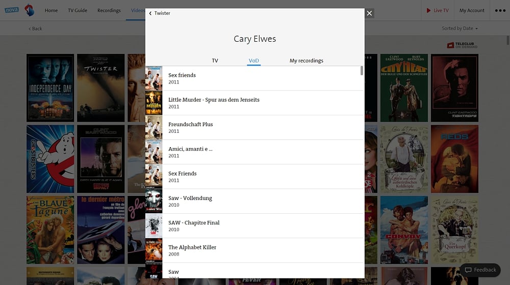 Swisscom TV Air - smart vyhledávání