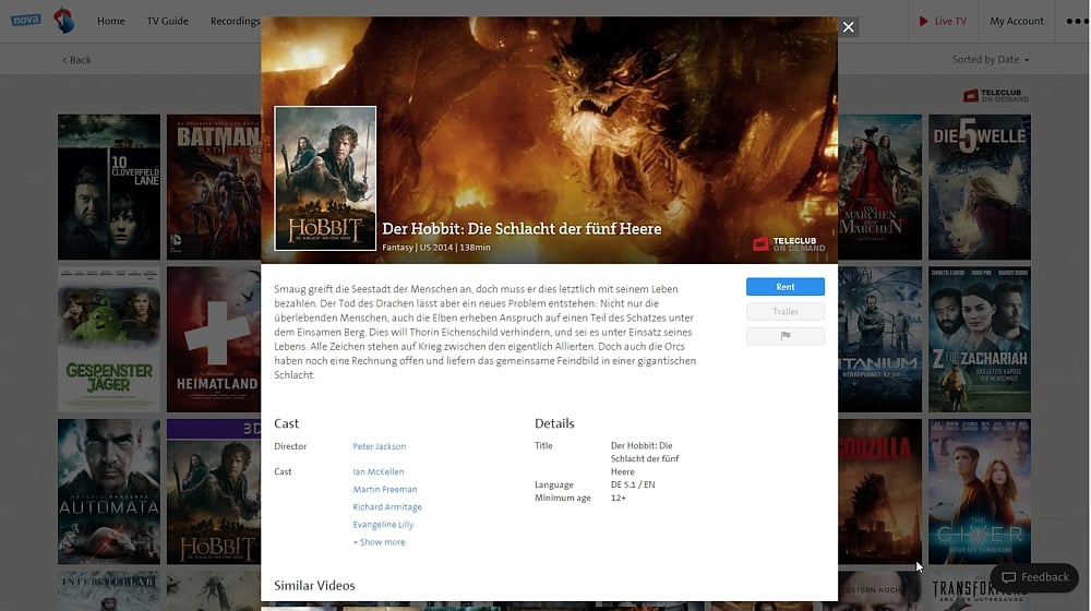 Swisscom TV Air - smart vyhledávání
