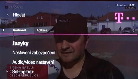 Uživatelské prostředí T- Mobile TV – hlavní menu