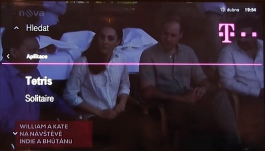 Uživatelské prostředí T- Mobile TV – hlavní menu