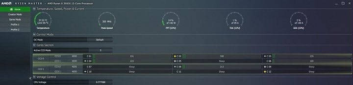 Stavy CC6 v programu Ryzen Master