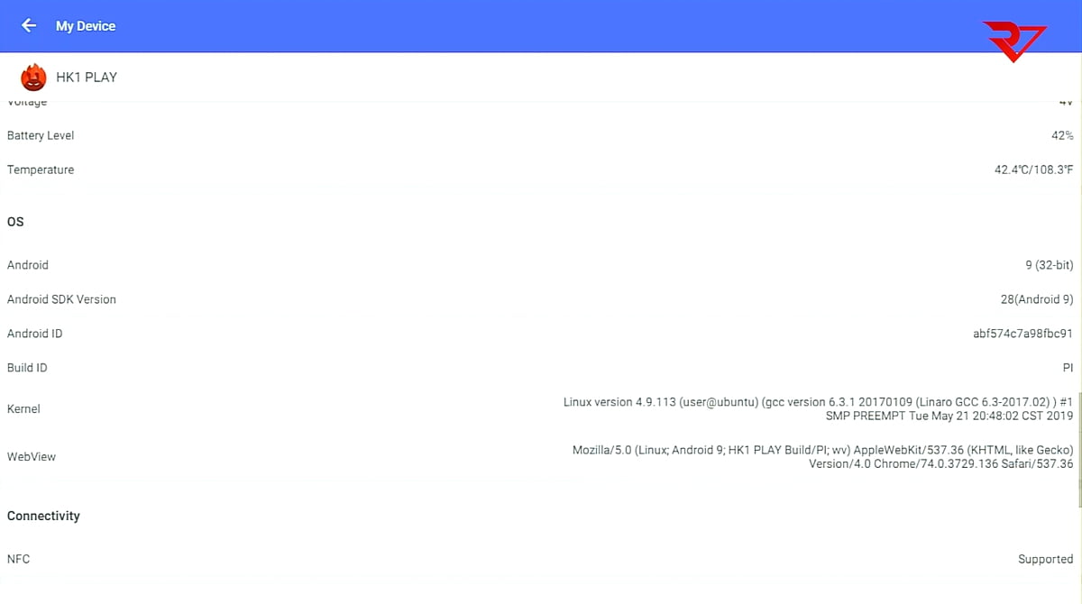 HK1 Play, benchmark AnTuTu (model v konfiguraci pamětí 2/16 GB)