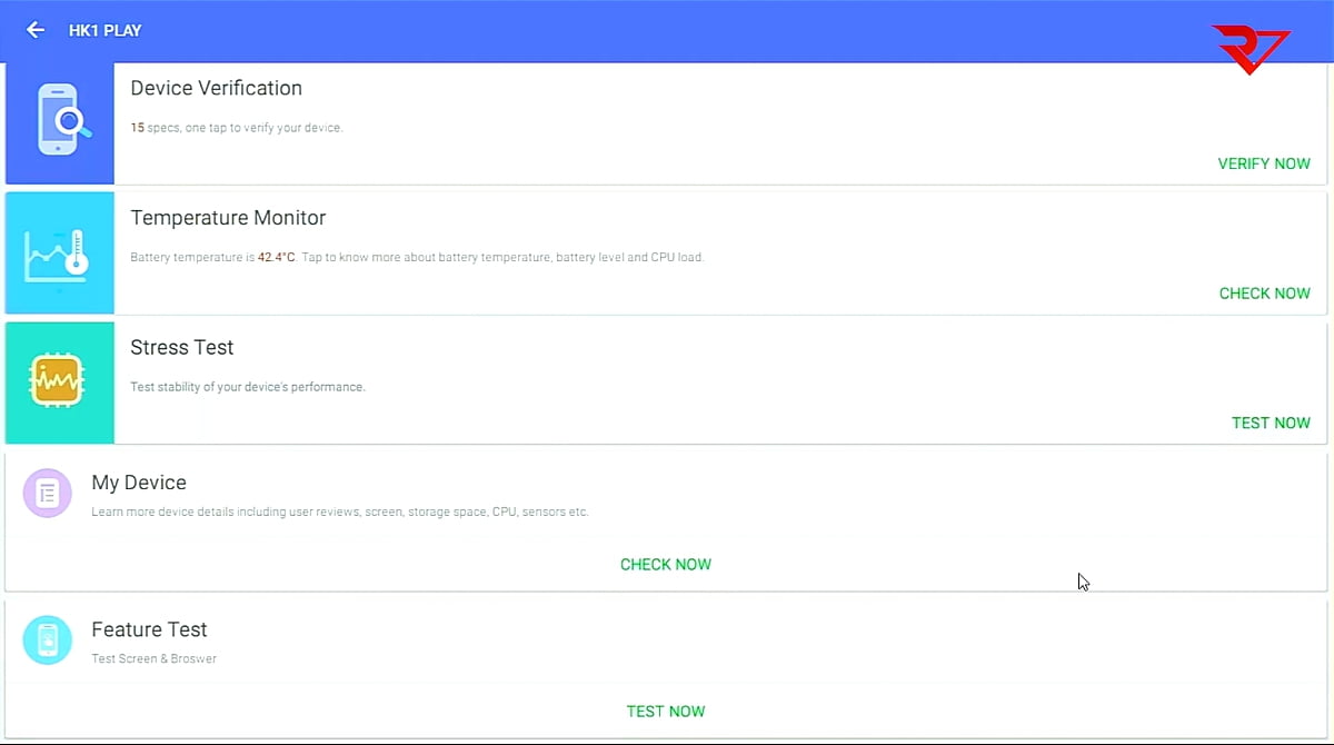 HK1 Play, benchmark AnTuTu (model v konfiguraci pamětí 2/16 GB)