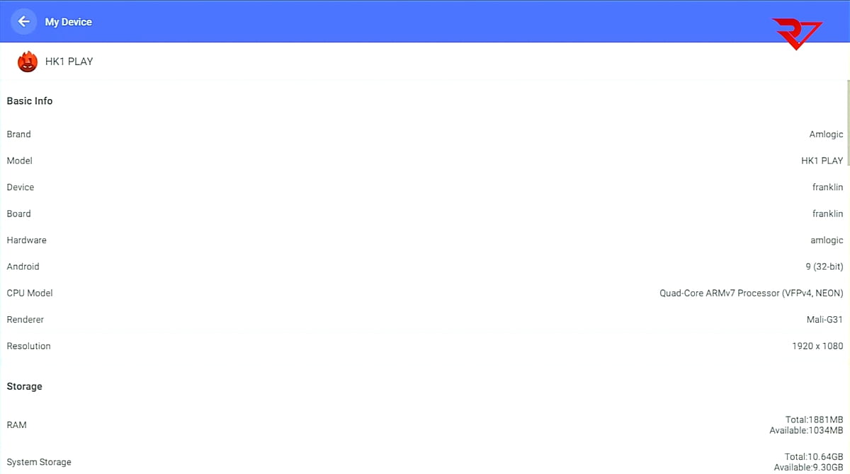 HK1 Play, benchmark AnTuTu (model v konfiguraci pamětí 2/16 GB)