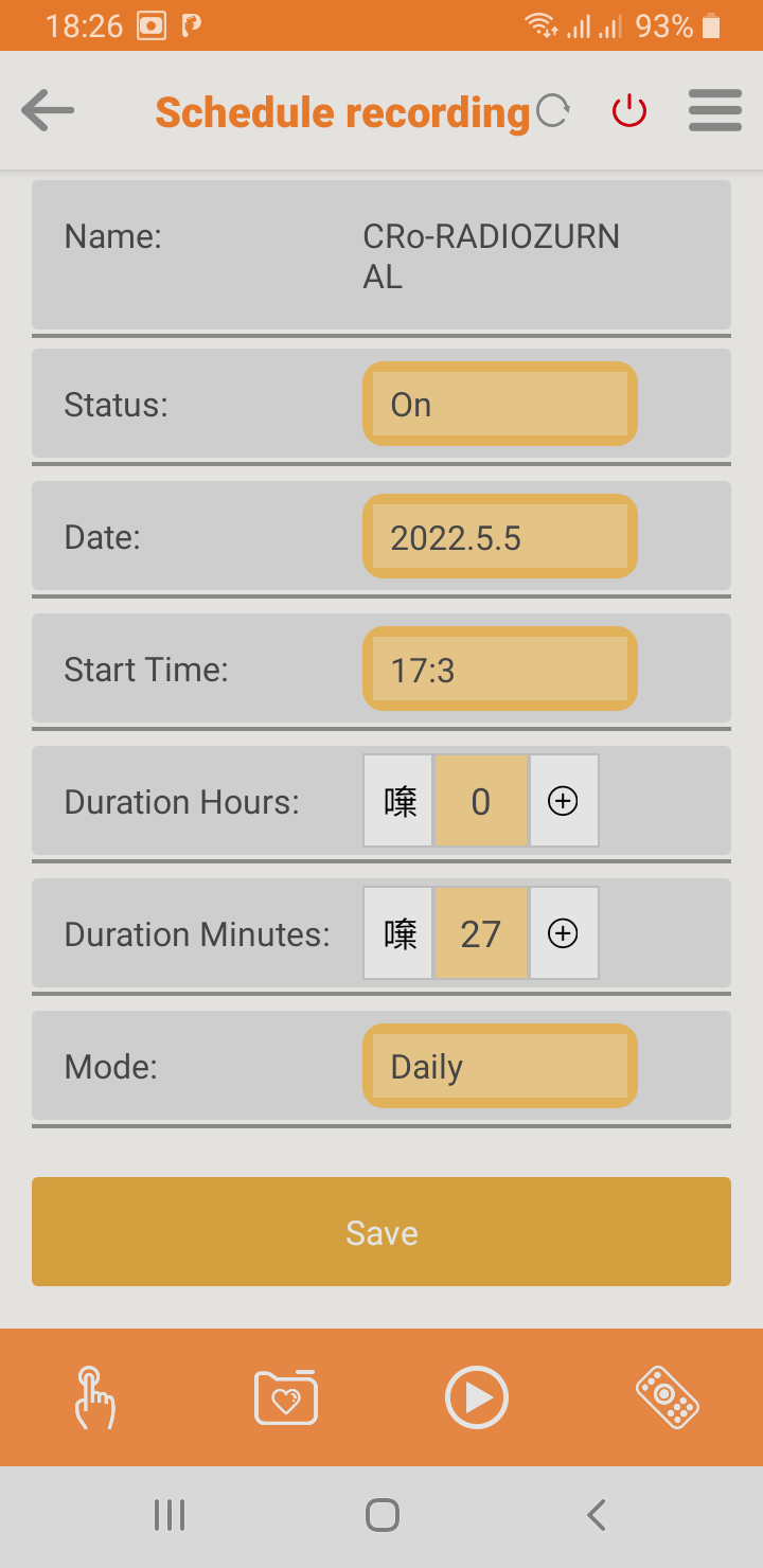 Časovač nahrávání v aplikaci Soundmate