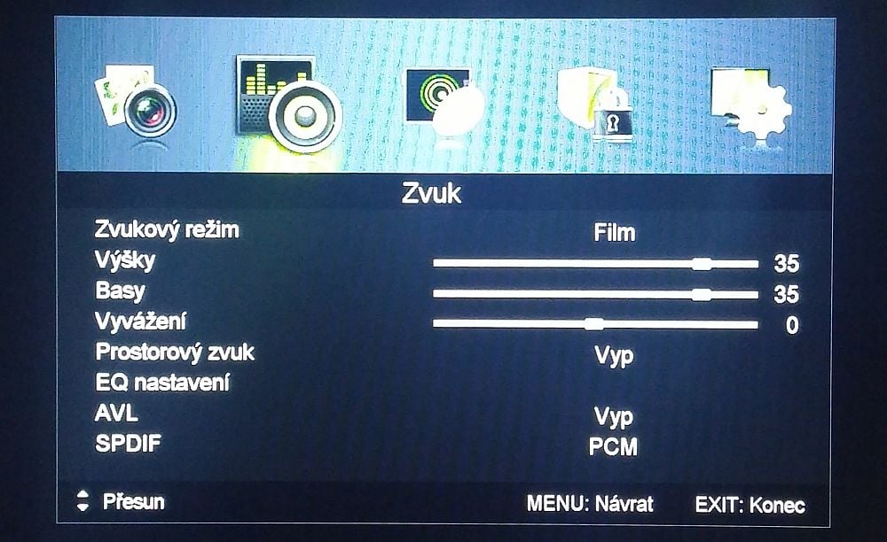 Sencor SLE 48F12 - menu nastavení