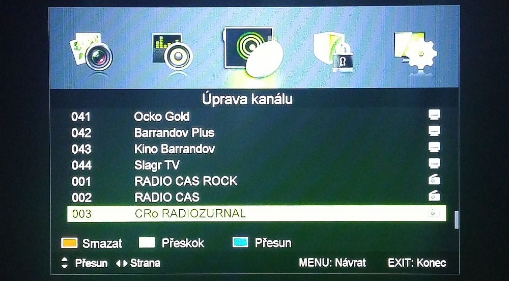 Sencor SLE 48F12 - menu nastavení