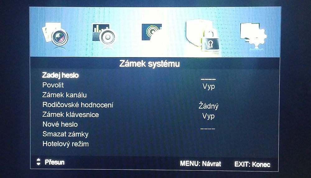 Sencor SLE 48F12 - menu nastavení