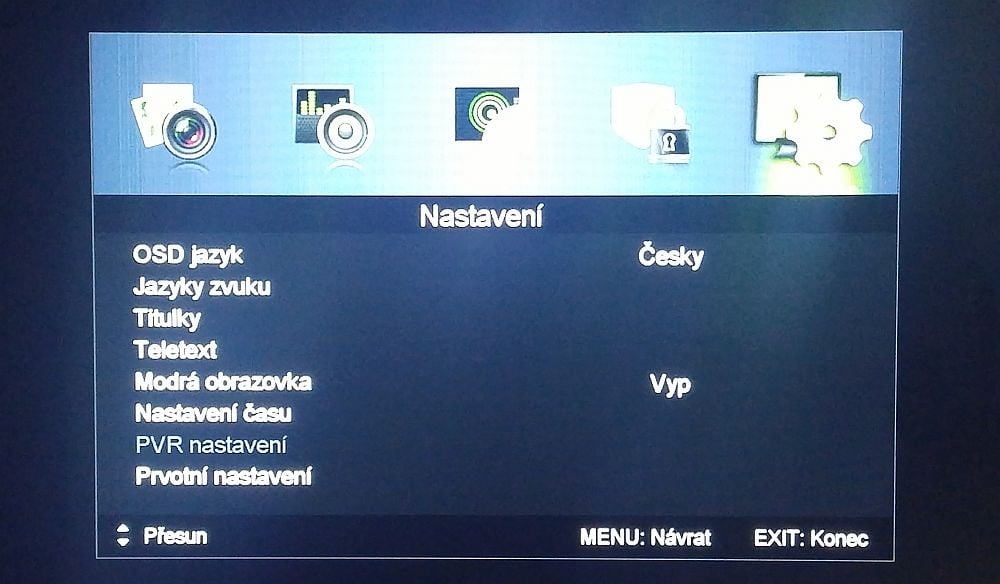 Sencor SLE 48F12 - menu nastavení