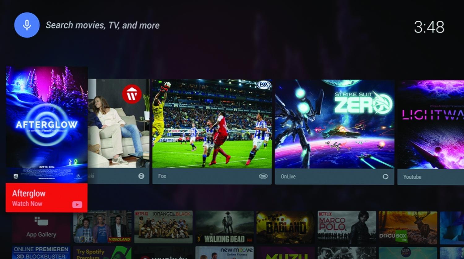 Philips - Android TV - hlasové vyhledávání.