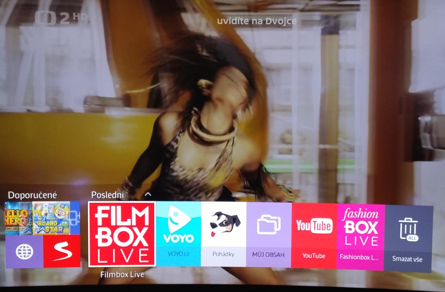 Samsung Tizen - Smart Hub - hlavní obrazovka.