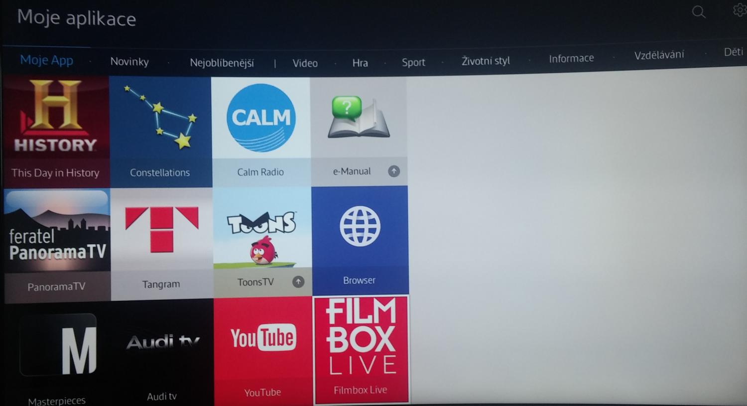 Samsung Tizen - Smart Hub - Moje aplikace.