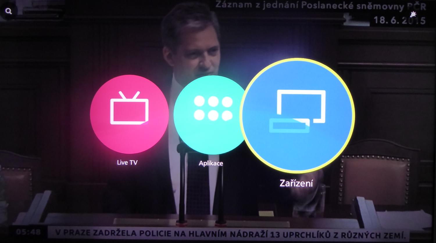 Panasonic Firefox - domácí obrazovka (Home).