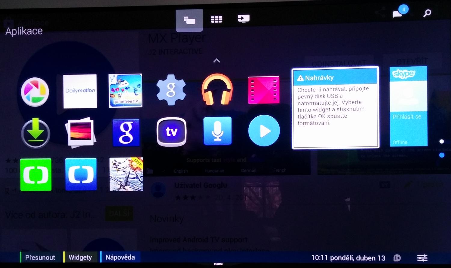 Philips - Android 4.2, aplikace.