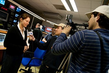 Marie Janíková-Fianová ještě v době, kdy byla mluvčí Českých Radiokomunikací
