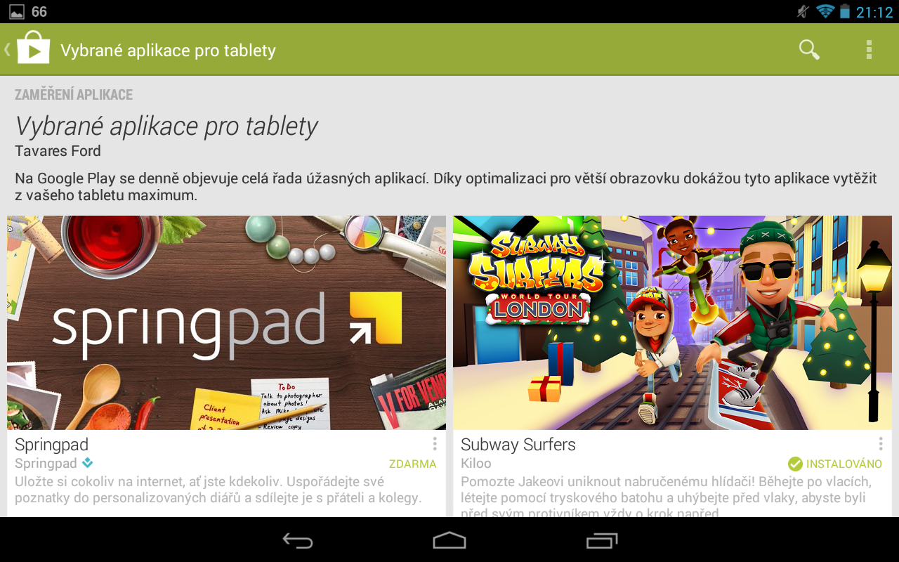 Novinka v Google Play