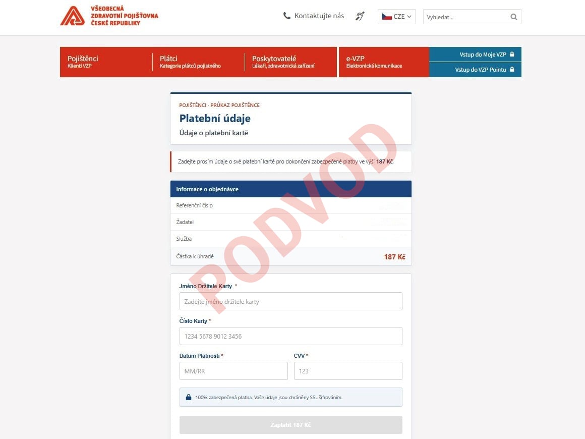 podvod vzp