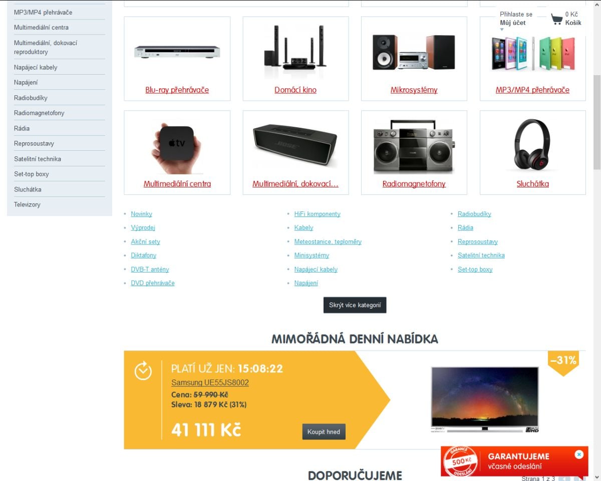 Mall.cz, DVB-T2 - HEVC, 7-2016