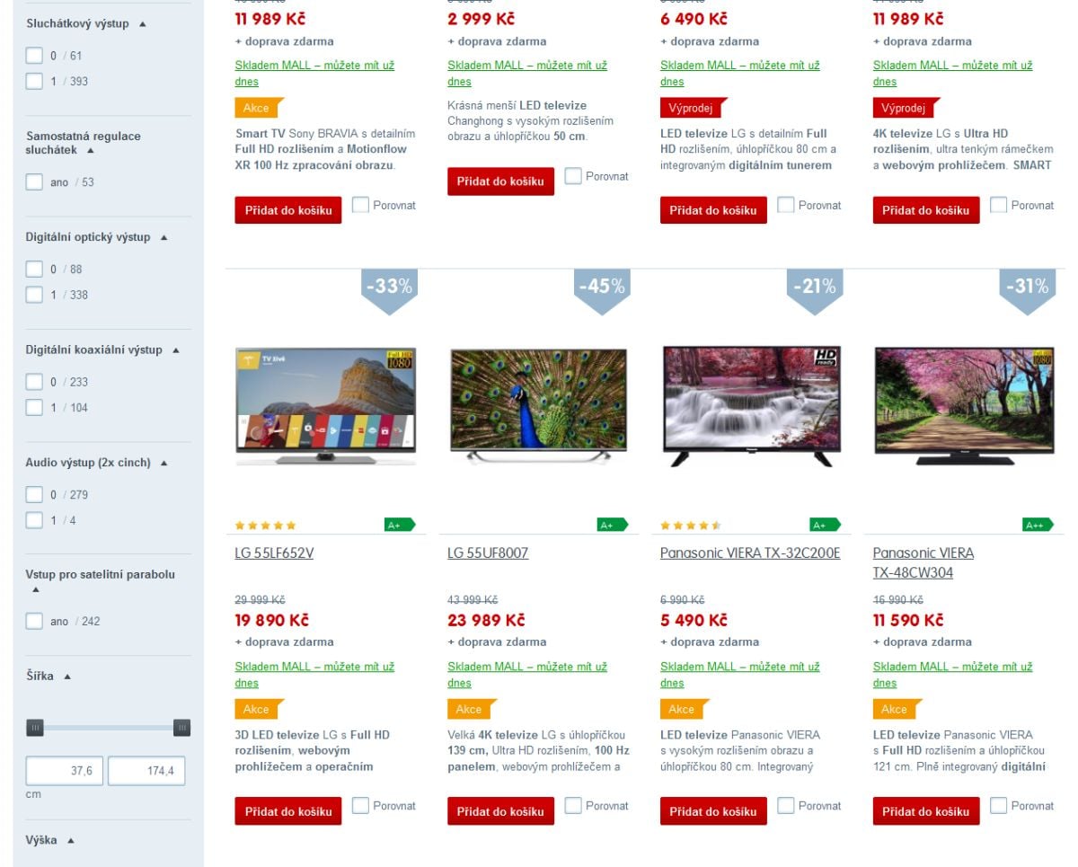 Mall.cz, DVB-T2 - HEVC, 7-2016