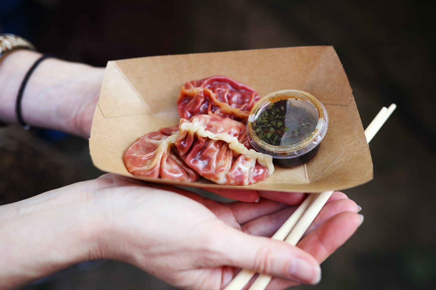 Porce dim sum knedlíčků.