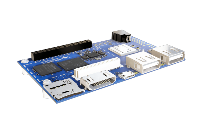 Počítač od Qualcommu zaujme např. čipsetem Snapdragon 410 s vynikající podporou Androidu, pořádnou hardwarovou akcelerací nebo GPS. Zkrátka taková smartphonová deska. Cena: 75 dolarů.