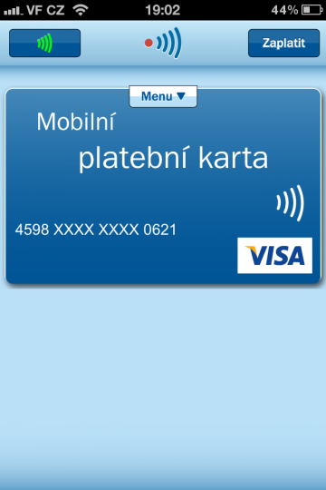 Mobilní karta je připravená k platbě.