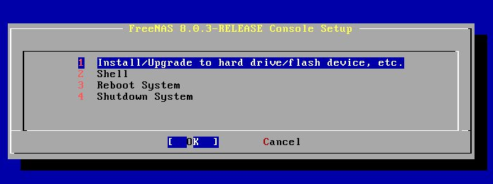 freenas installation 1