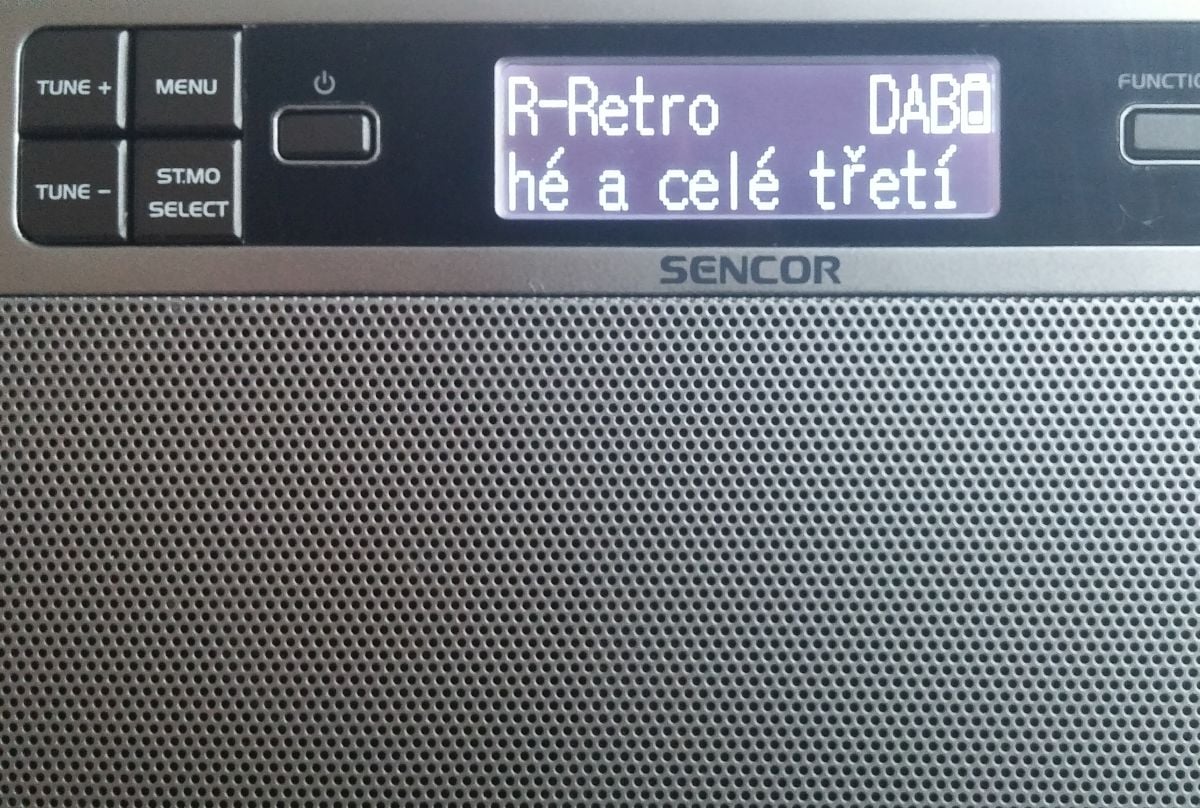 Sencor SRD 6600 DAB+, čeština - stanice, menu