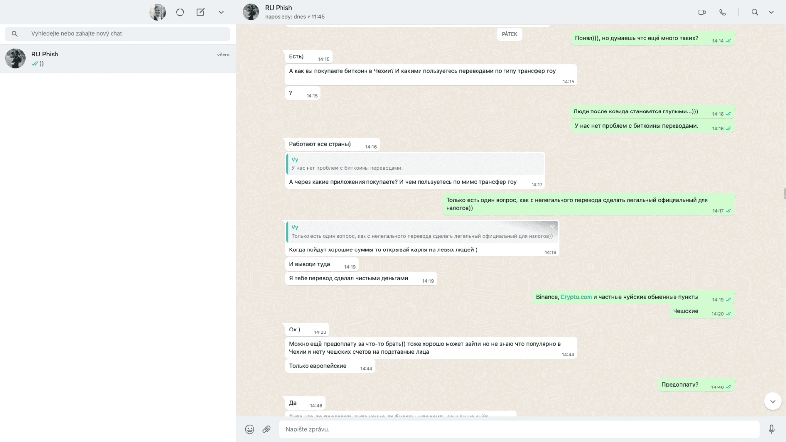 Navázání důvěry v komunikaci s podvodníkem. Podrobné popisování podvodů a schématu. (15. 02. 2022)