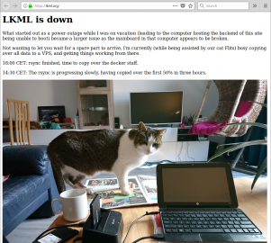 Snímek obrazovky LKML se zprávou o&#160;stavu přesunu na VPS