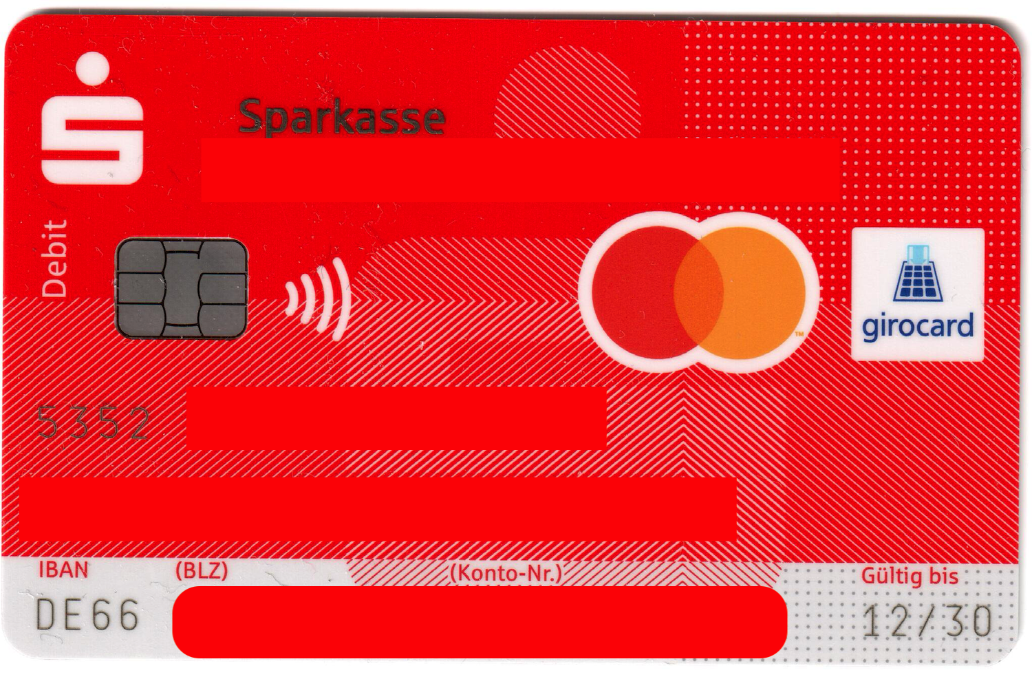 Testovací debetní karta v EUR ze sítě německých Sparkasse. (01. 04. 2026)