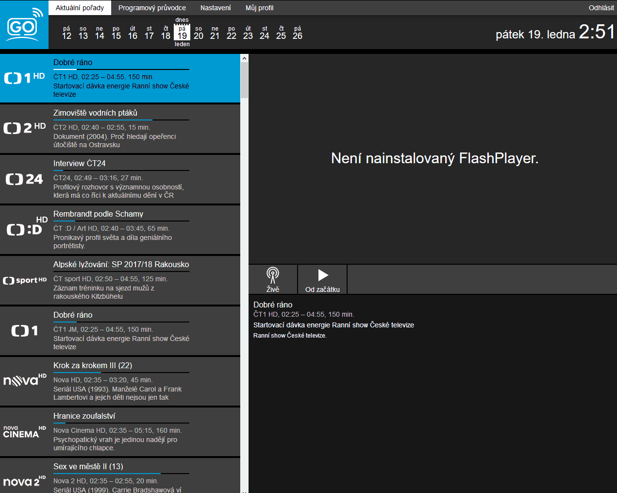 Internetová Digi TV stále pracuje s Adobe Flash Player. A jeho instalace nemusí být bez komplikací.
