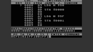 Debugger DDT v akci.