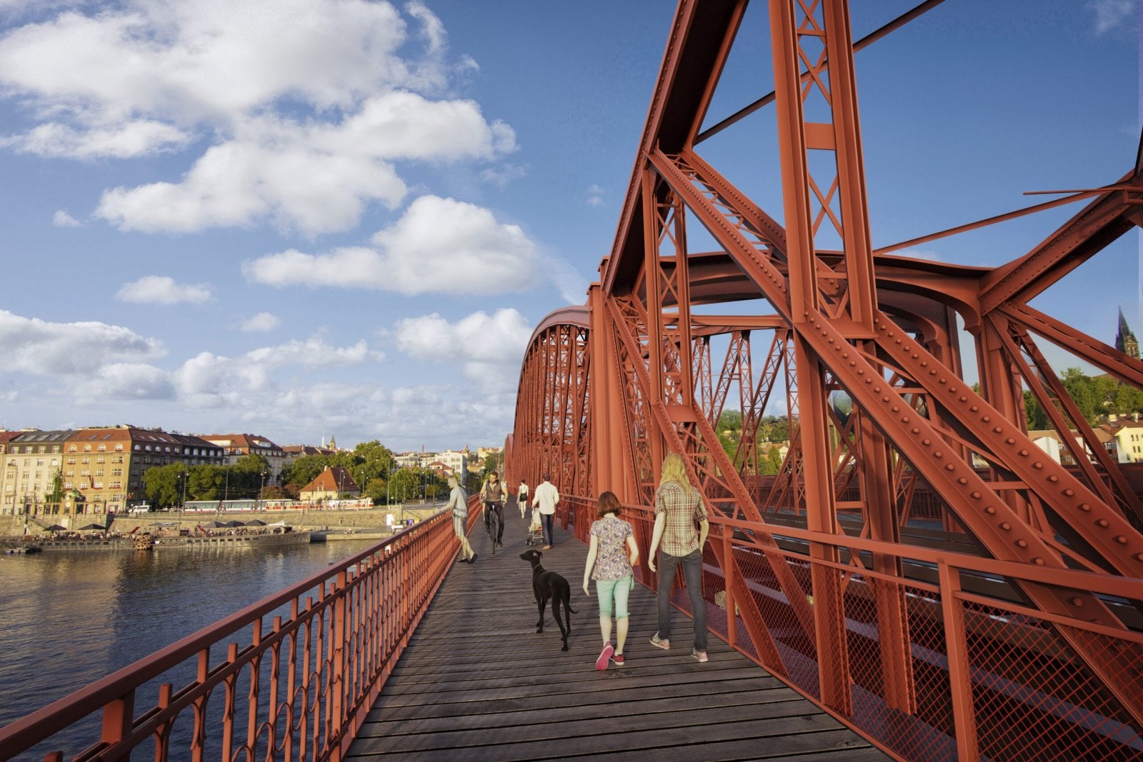 Vizualizace mostu pod Vyšehradem po rekonstrukci