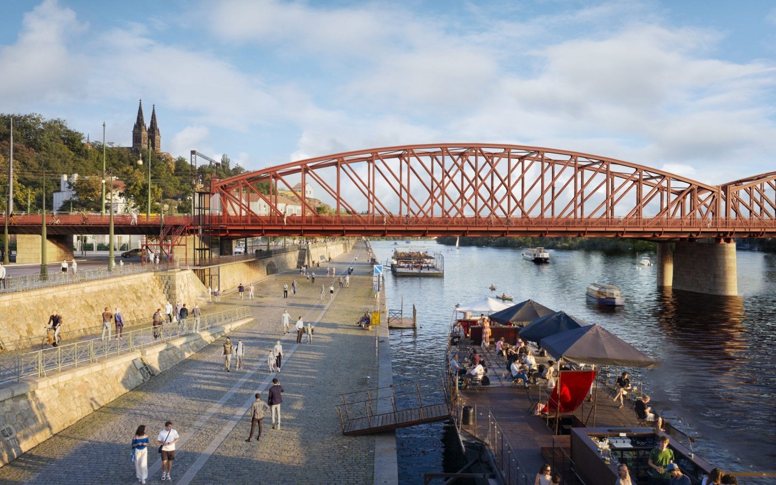 Vizualizace mostu pod Vyšehradem po rekonstrukci