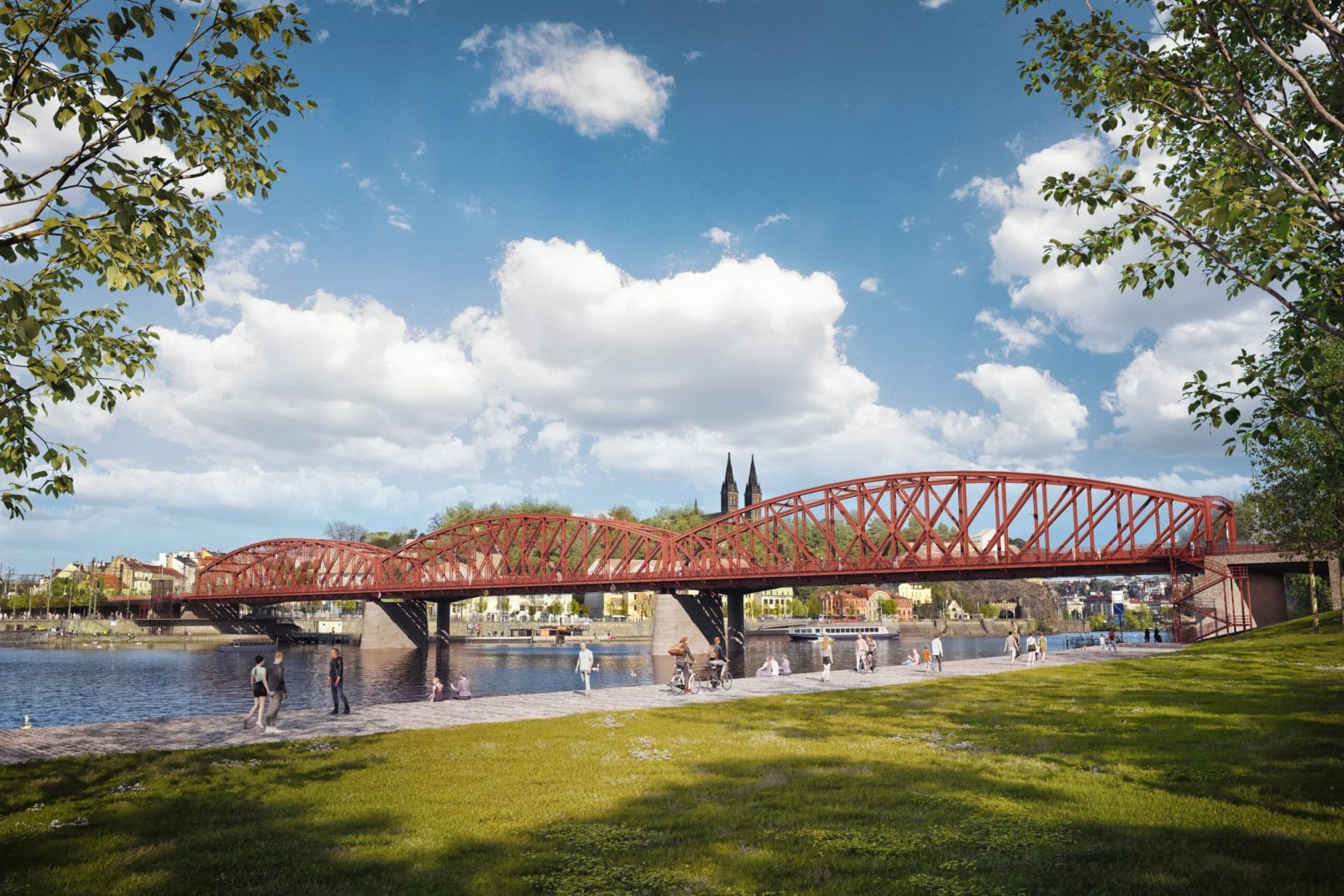 Vizualizace mostu pod Vyšehradem po rekonstrukci