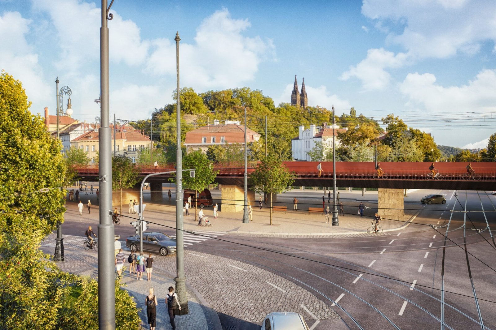 Vizualizace mostu pod Vyšehradem po rekonstrukci