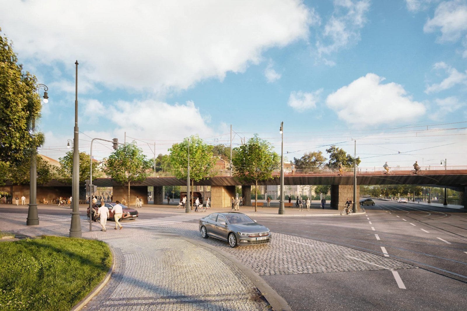 Vizualizace mostu pod Vyšehradem po rekonstrukci