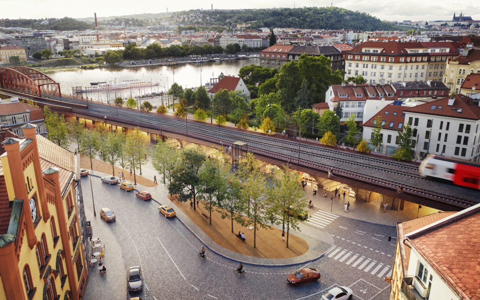 Vizualizace mostu pod Vyšehradem po rekonstrukci