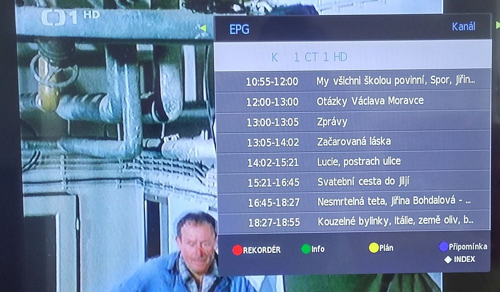 EPG - přepnutí na druhý náhled.