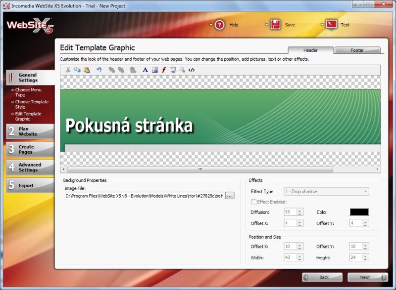<p>Základní nastavení budoucích stránek, zde konkrétně editace záhlaví</p>